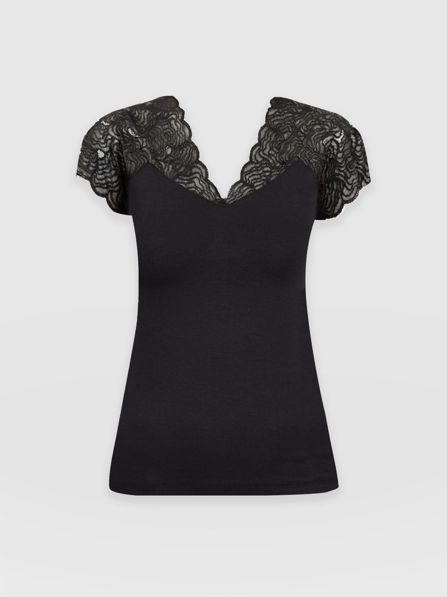 Sophia Lace Tee Black - Women's Tops | Saint + Sofia® UK